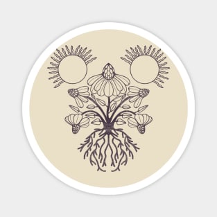 Coneflower Vintage Style Print // Midwest Wildflowers // Prairie Print Magnet